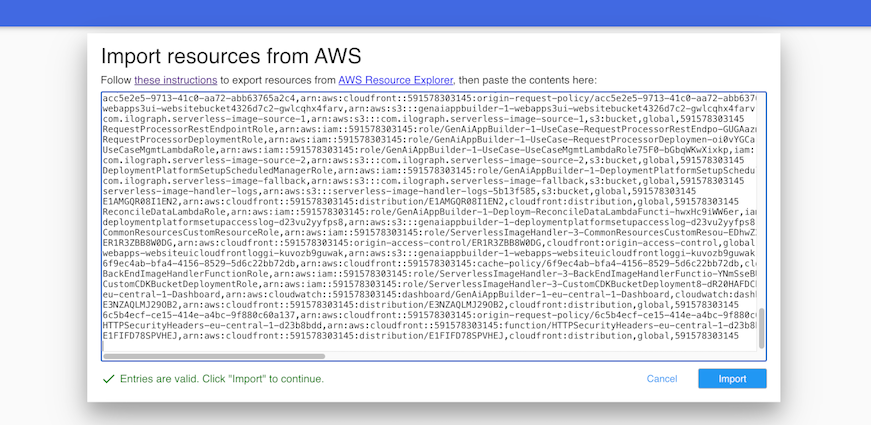 Pasting resource data into the form